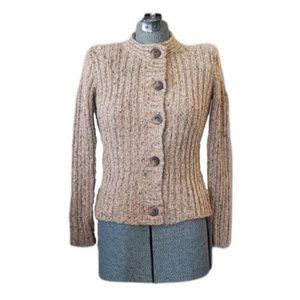Charter Club Petite Tan Light Brown Button Up Knit Collared Cardigan Swe…